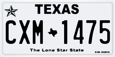 TX license plate CXM1475