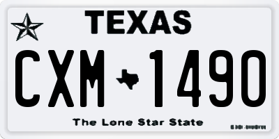 TX license plate CXM1490
