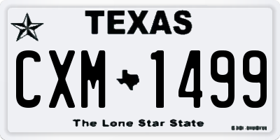 TX license plate CXM1499