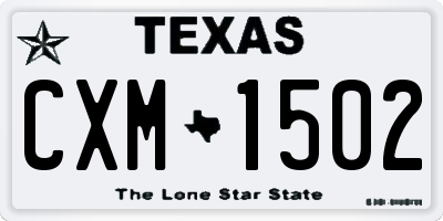 TX license plate CXM1502