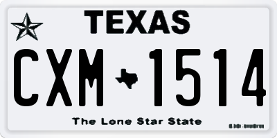 TX license plate CXM1514