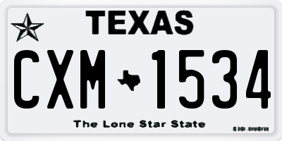 TX license plate CXM1534