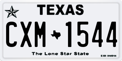 TX license plate CXM1544