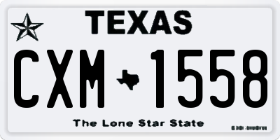 TX license plate CXM1558