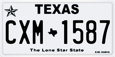 TX license plate CXM1587