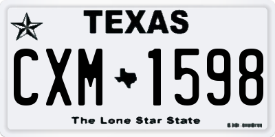 TX license plate CXM1598