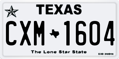 TX license plate CXM1604