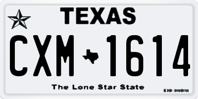 TX license plate CXM1614