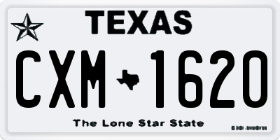 TX license plate CXM1620