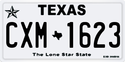 TX license plate CXM1623