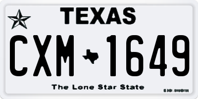 TX license plate CXM1649