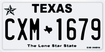 TX license plate CXM1679