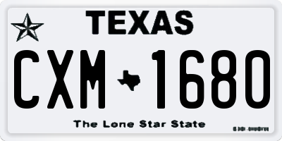 TX license plate CXM1680