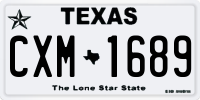 TX license plate CXM1689