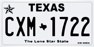 TX license plate CXM1722