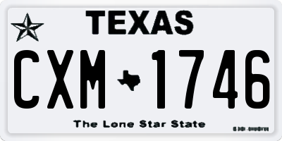 TX license plate CXM1746