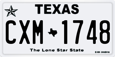 TX license plate CXM1748