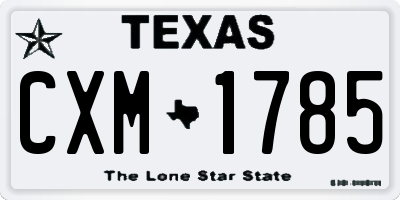 TX license plate CXM1785
