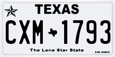 TX license plate CXM1793