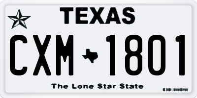 TX license plate CXM1801