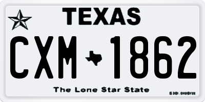 TX license plate CXM1862