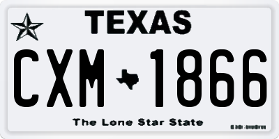 TX license plate CXM1866