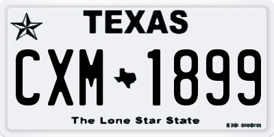 TX license plate CXM1899