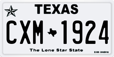 TX license plate CXM1924