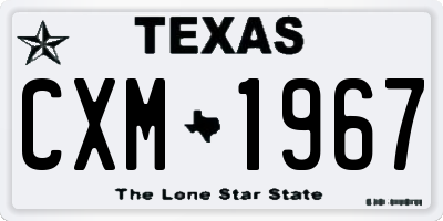 TX license plate CXM1967