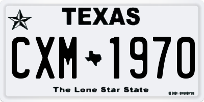 TX license plate CXM1970