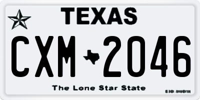 TX license plate CXM2046