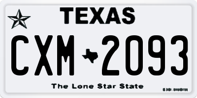 TX license plate CXM2093
