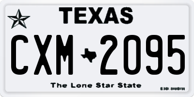 TX license plate CXM2095
