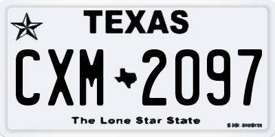 TX license plate CXM2097