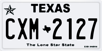 TX license plate CXM2127