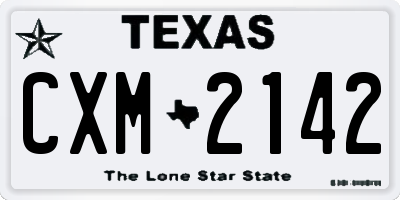 TX license plate CXM2142