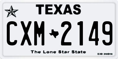 TX license plate CXM2149