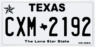TX license plate CXM2192