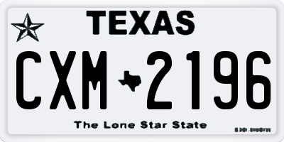 TX license plate CXM2196