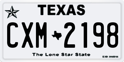 TX license plate CXM2198