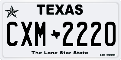 TX license plate CXM2220