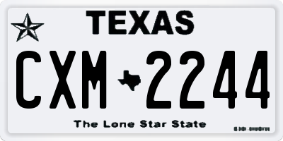 TX license plate CXM2244