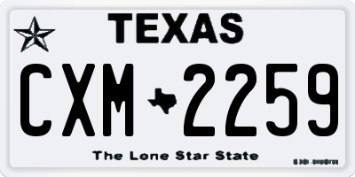 TX license plate CXM2259