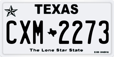 TX license plate CXM2273