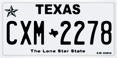 TX license plate CXM2278