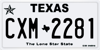 TX license plate CXM2281