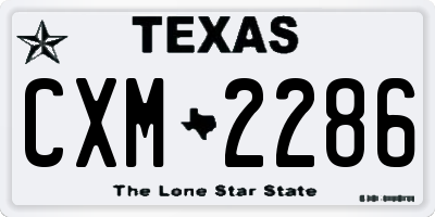 TX license plate CXM2286