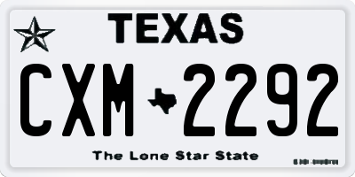 TX license plate CXM2292
