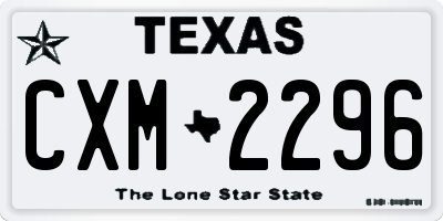 TX license plate CXM2296
