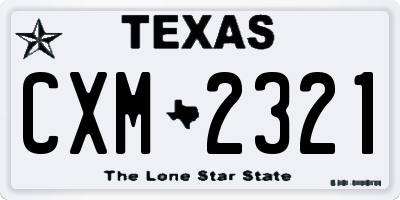 TX license plate CXM2321